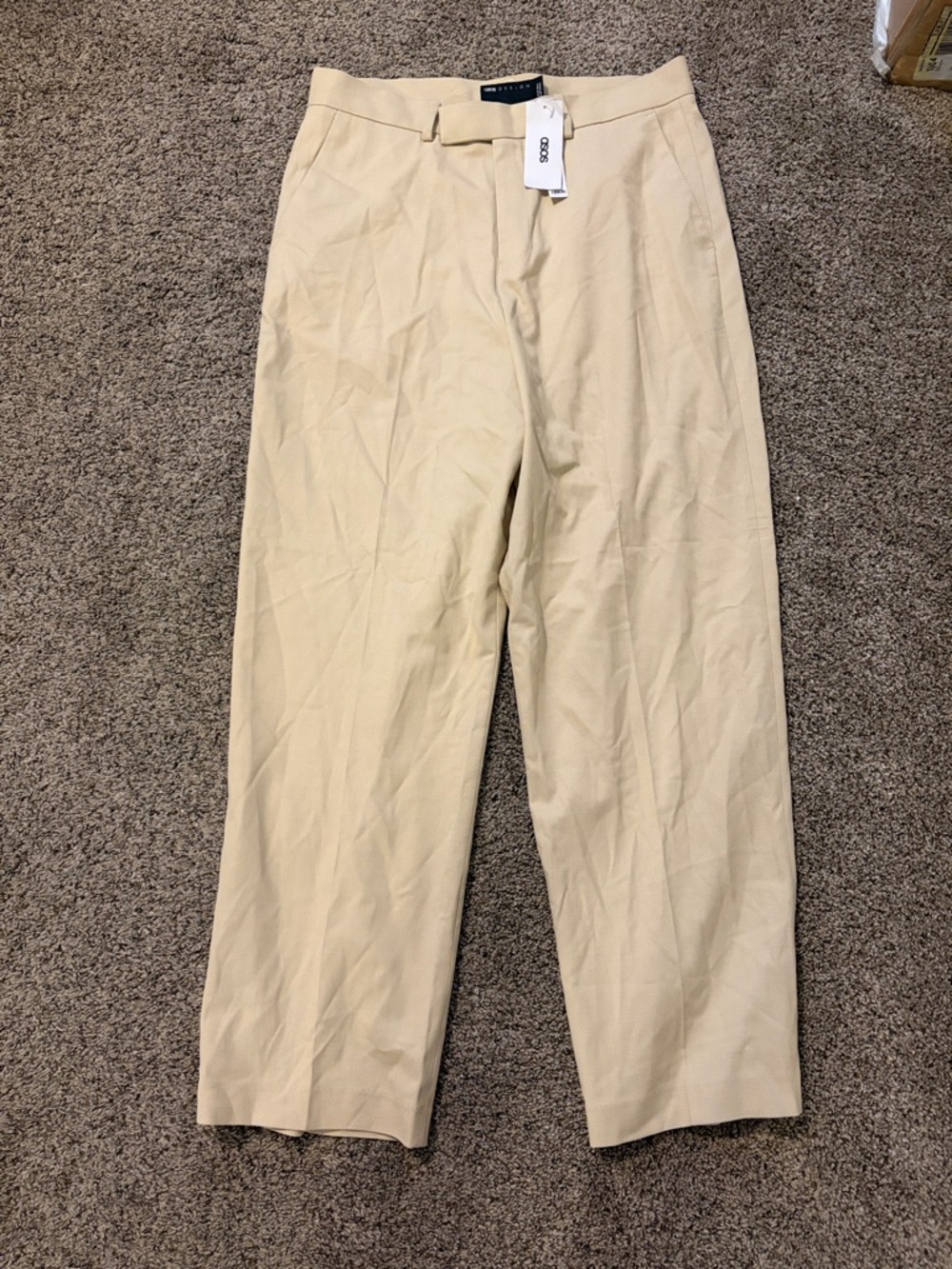 ASOS Women's Beige Straight-Leg Trousers